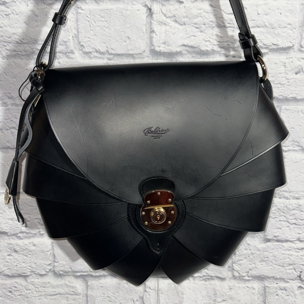 Boldrini Selleria Black Carmen Shoulder Bag Opera Collection Large Luxury Purse - Picture 3 of 15